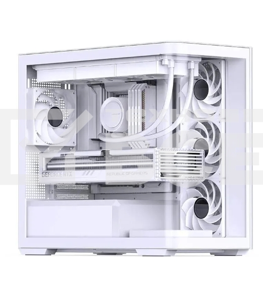 Корпус без блока питания JONSBO D300, Mini-Tower, TG, no fan, 2xUSB-A 3.2 + 1xUSB-C 3.2, mATX, mITX White