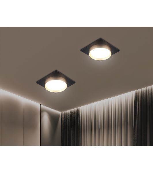 Светильник Ambrella light TN5232 BK/GD черный/золото GX53 max 12W 110*110*35