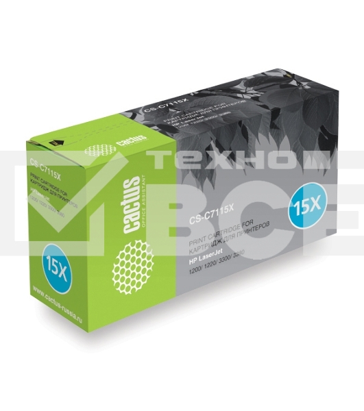 Картридж лазерный Cactus CS-C7115XS черный (3500 стр.) для HP LJ 1200/1220/3300/3380
