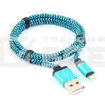 Кабель USB 2.0 Cablexpert CC-ApUSB2bl1m, AM/Lightning 8P, 1м, нейлоновая оплетка, алюминиевые разъемы, синий, пакет, фото4