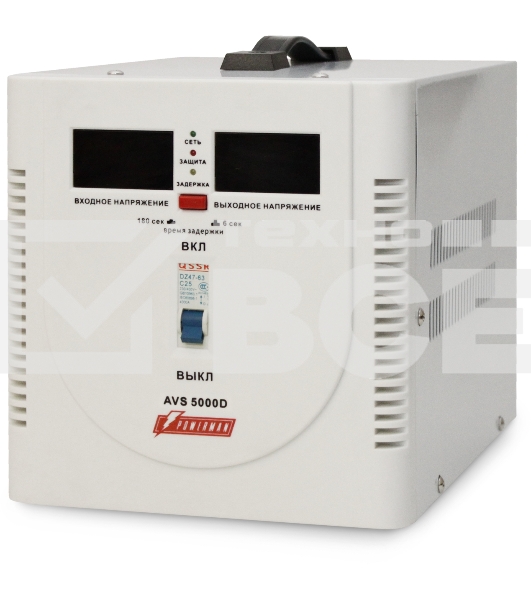 Стабилизатор Powerman AVS 5000D (5000ВА,25А,КПД 98%,циф. индикация вх./вых. напряж.)