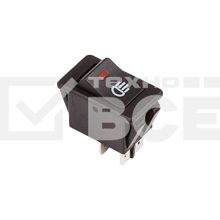 Выключатель клавишный 12V 35А (4с) ON-OFF  с красной LED подсветкой  Rexant