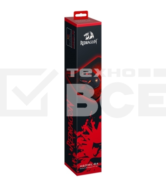 Мышь беспроводная + коврик Defender Redragon M601WL-BA черный, 2400 dpi, радиоканал, USB, кнопки - 6