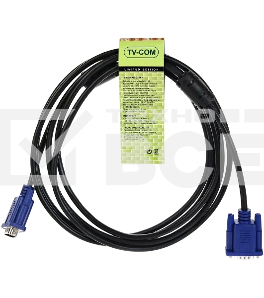 Кабель соединительный SVGA (15M/M) 3m 2 фильтра TV-COM <QCG120H-3M>