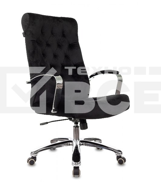 Кресло руководителя Бюрократ T-9928SL Fabric черный Italia Black, крестов. металл хром
