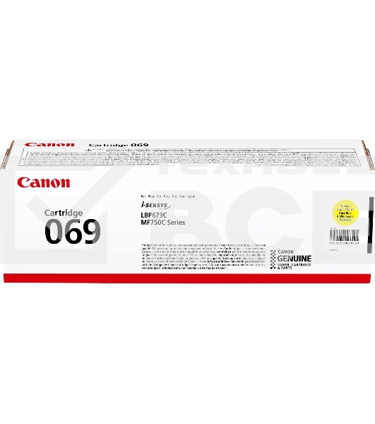 Картридж лазерный Canon 069Y (5091C002) желтый (2000 стр.) для Canon MF752Cdw/754Cdw, LBP673Cdw