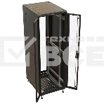 Шкаф серверный Hyperline (TTBR-3761-DD-RAL9004) напольный 37U 600x1000мм пер.дв.перфор.2ств. задн.дв.перфор.2-хст. направл.под закл.гайки 1000кг черный 910мм 1833мм IP20 сталь, фото 1