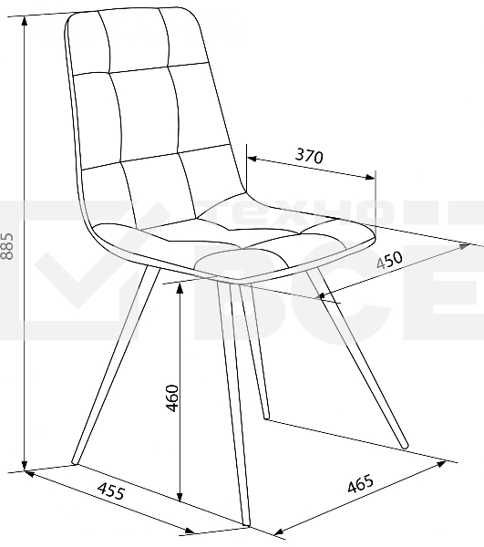 Стул для дома Бюрократ CH-K1_4 комплект 4 шт. коричневый Holland 74 металл черный на ножках (CH-K1_1/HL74_4)