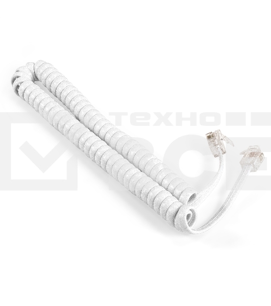 Патч-корд телефонный ExeGate TC4P4C-2M-W (шнур для телефонной трубки, витой, RJ-10 (4P-4C), 2м, белый)