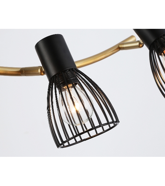 Светильник Ambrella light TR8662/4 BK/GD черный/золото E14/4 max 60W 760*100*170