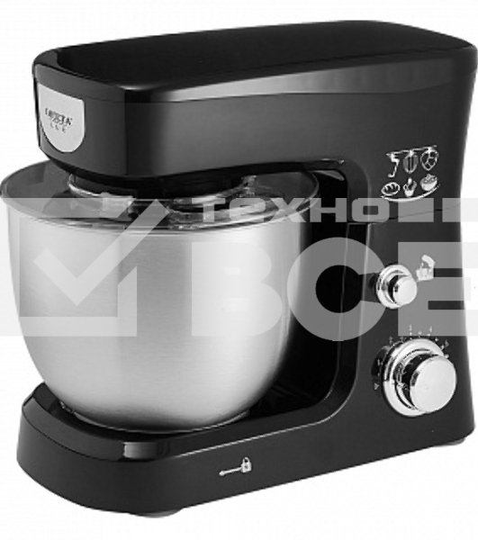Миксер планетарный Delta LUX DE-7900Р черный : 1000 Вт,чаша из нерж.стали-3,5л (2)