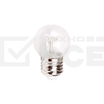 Лампа шар e27 6 LED  Ø45мм - синяя, прозрачная колба, эффект лампы накаливания, фото 1