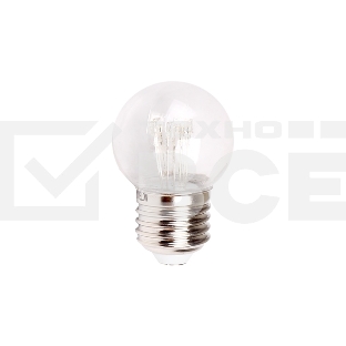 Лампа шар e27 6 LED  Ø45мм - синяя, прозрачная колба, эффект лампы накаливания