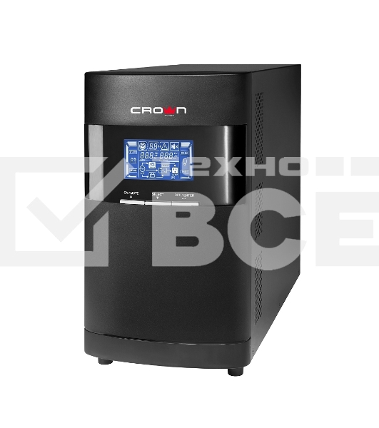Источник бесперебойного питания CROWN On-Line CMUOA-350-3K EURO 3000VA/2700W, корпус металл, TOWER, АКБ 6*12V/9AH, PF-0.9, AVR 110-300V, порт RJ-11/45+USB/RS-232, EPO, розетки 4*EURO, входной кабель 2 м, вентилятор охлаждения, автомат, слот для SNMP, порт