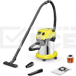 Строительный пылесос Karcher WD 3 P S V-17/4/20 1000Вт (уборка: сухая/сбор воды) желтый