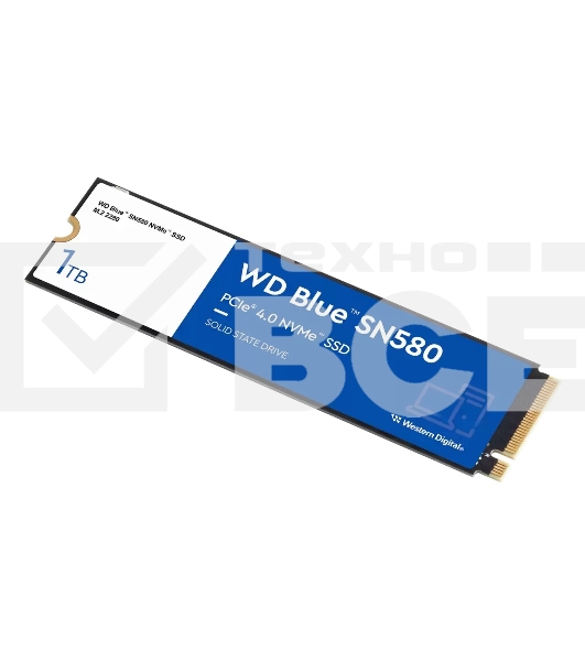Накопитель SSD WD 1Tb Blue SN580 NVMe, M.2(22x80mm), NVMe, PCIe 3.0 x4, 3D TLC, R/W 3500/3000MB/s, IOPs 460 000/45 600TBW