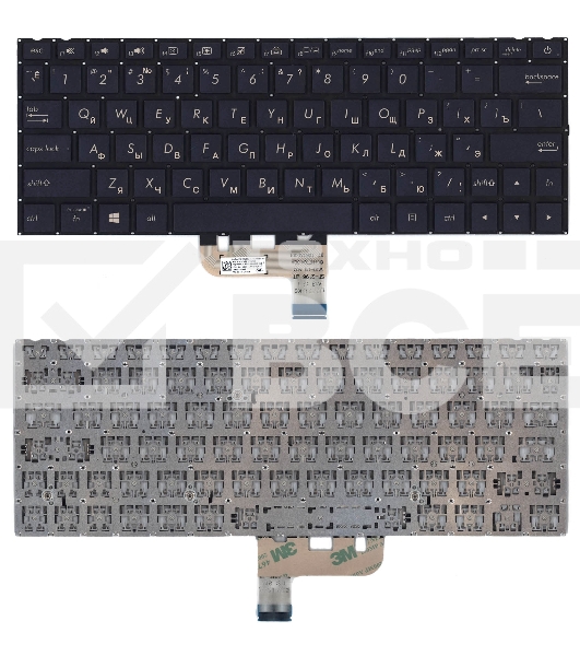 Клавиатура для ноутбука Asus UX333F черная с подсветкой