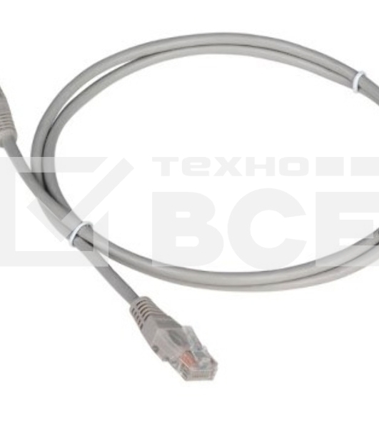 Патч-корд TWT UTP кат.5e, с заливными колпачками, 0.15 м, серый