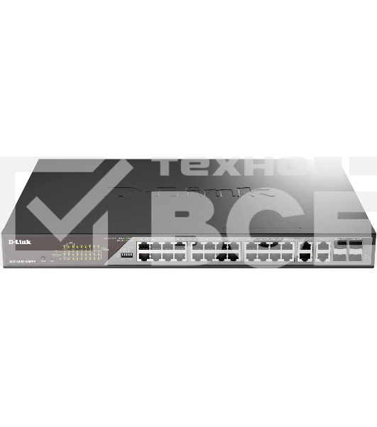 Сетевой коммутатор Smart L2 Surveillance Switch 24х1000Base-T PoE (8 PoE ports 802.3bt 90W), 4xCombo 1000Base-T PoE/SFP, PoE Budget 518W, Long-range PoE up to 250m