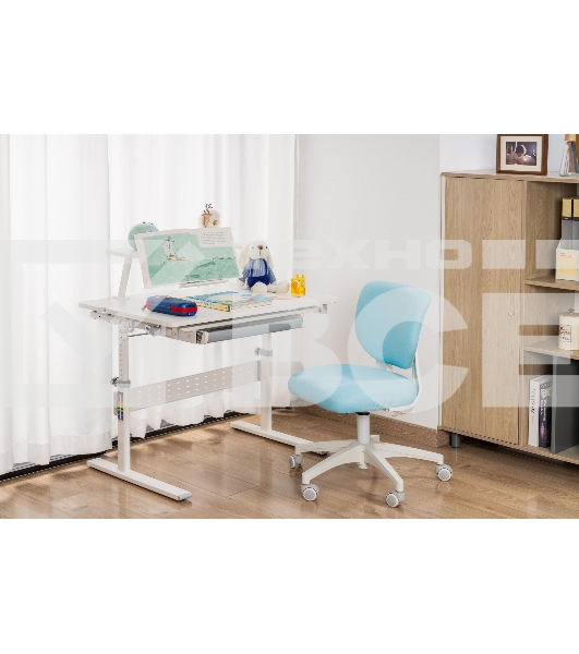 Кресло детское Cactus CS-CHR-3594BL голубой, крестов. пластик белый