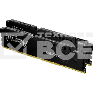 Оперативная память Kingston Fury Beast, DDR5, 64GB (2x32GB), 6000MHz, CL36, с радиатором, чёрный