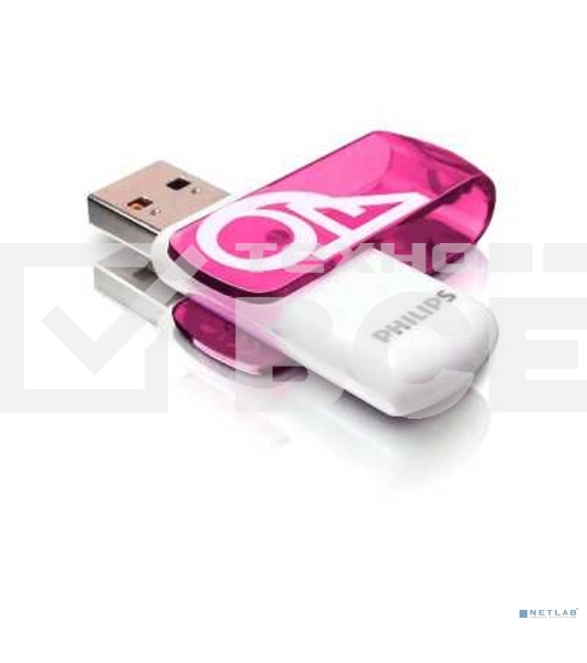 Флеш диск 64GB PHILIPS VIVID2.0 64GB, USB 2.0
