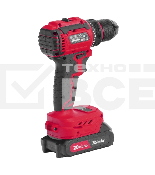 Дрель-шуруповерт аккумуляторная бесщет. CDS-BL-20, Li-Ion, 20 В MTX