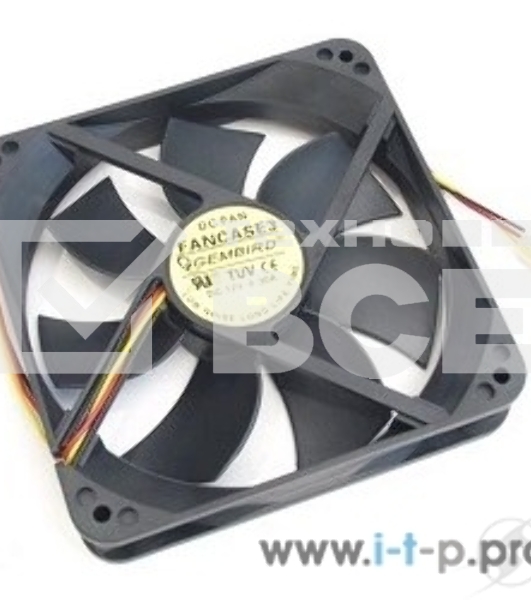 Вентилятор для корпуса Gembird FANCASE3/BALL черный, 120 мм, 2000 об/мин, 38 дБ, 3 pin