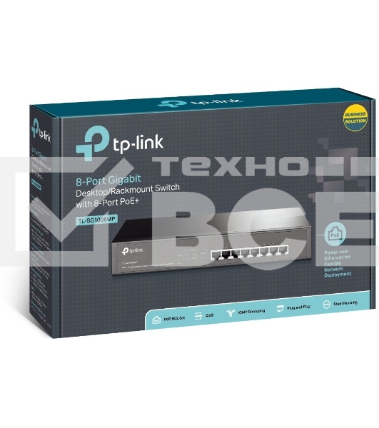 Коммутатор TP-LINK TL-SG1008MP 8-портовый настольный/монтируемый в стойку гигабитный коммутатор с 8 портами PoE+