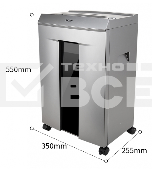 Шредер Deli 9959 серый с автоподачей (секр.P-6)/фрагменты/7лист./30лтр./скрепки/скобы