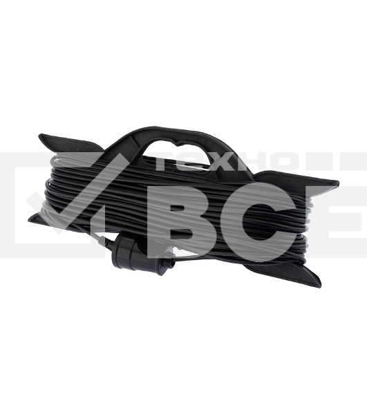 Удлинитель-шнур на рамке PROconnect ПВС 2х0.75, 40 м, б/з, 6 А, 1300 Вт, IP20, черный