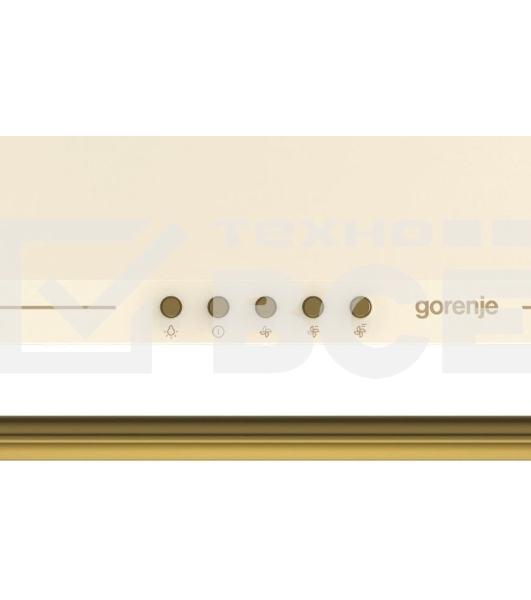 Вытяжка Gorenje WHC63CLI ширина 60 см, 650 м3/ч, Отвод воздуха и рециркуляция, цвет: слоновая кость