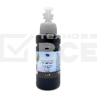 Чернила NV PRINT водорастворимые T6641 для аппаратов Epson L100, L110, L120, L132, L200, L210, L222, L300, L312, L350, L355, L362, L366, L456, L550, L555, L566, L1300, L386, L486, L121, L3050, L3060, L3070, L364, L382,  L605, L655, L1455 (70 ml) Black