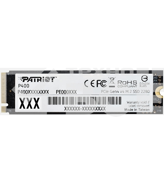 Накопитель SSD Patriot P400, 2Tb, PCIe 4.0 x4, M.2 2280, NVMe, R/W 7000/4800, с радиатором
