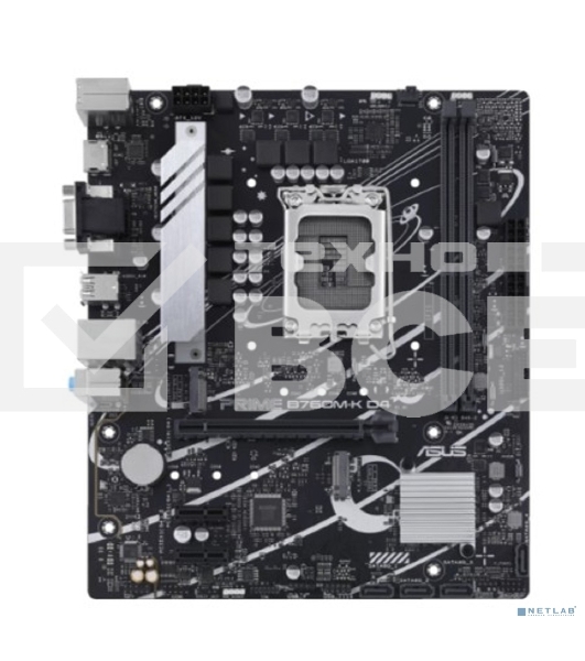 Материнская плата ASUS PRIME B760M-K D4, LGA 1700, Intel B760, 2xDDR4, 4xSATA, 2xM.2, 1xPCIe 4.0 x16, 2xPCIe x1, 1xHDMI, 1xVGA, 1x 2.5Gb LAN, 2xUSB-A 3.2 Gen 1, 2xUSB-A 2.0, 3x3.5 мм, 7.1, mATX