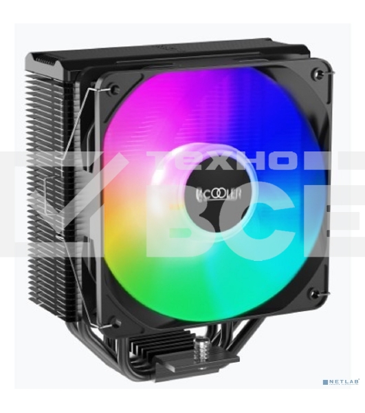 Кулер PCCooler Paladin EX400S S115X/1200/1700/AM4 (24 шт/кор, TDP 180W, 120mm PWM LED FAN, 4 тепловые трубки 6мм, 800-1800RPM, 28,6dBa)