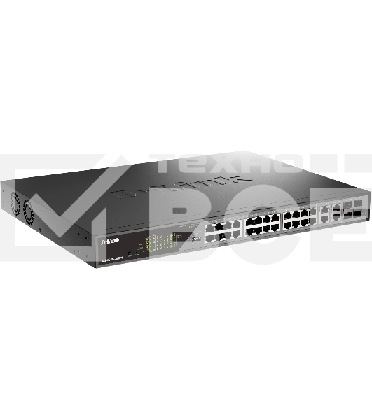 Сетевой коммутатор Smart L2 Surveillance Switch 24х1000Base-T PoE (8 PoE ports 802.3bt 90W), 4xCombo 1000Base-T PoE/SFP, PoE Budget 518W, Long-range PoE up to 250m