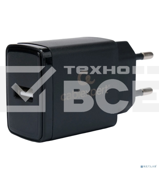 Зарядное устройство Cablexpert MP3A-PC-57, 5Вт, 1А, 1хUSB, черный, пакет