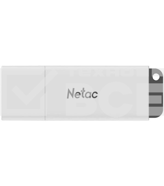 Флеш диск Netac U185, 64Gb, USB2.0, NT03U185N-064G-20WH, с колпачком, пластиковая белая