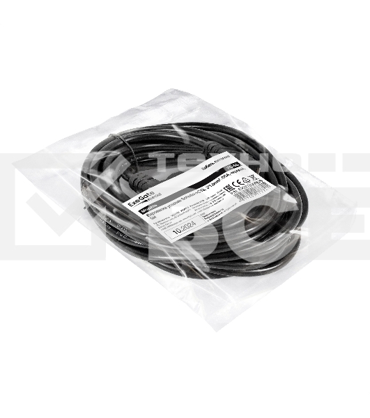 Кабель питания ExeGate Special PC-5S (Евровилка угловая Schuko->C13, 3*1.0mm2, CCA, черный, 5м)