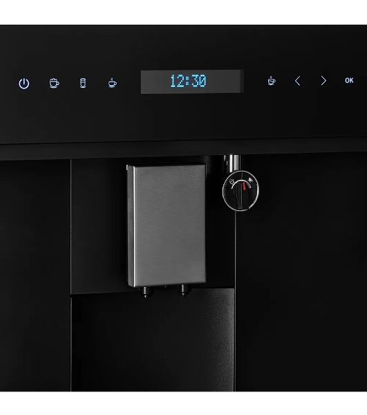 Автоматическая кофемашина Kuppersberg KCM 182 Black коллекция High-Tech,управление сенсорное,максимальное давление 20 бар,емкость для воды 1.8л, есть капучинатор,приготовление кофе автоматическое, материал панели стекло, черный