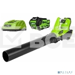 Воздуходувка аккумуляторная GreenWorks G40ABK4, 40V, с АКБ 4а*ч и ЗУ (2400807UB), фото5