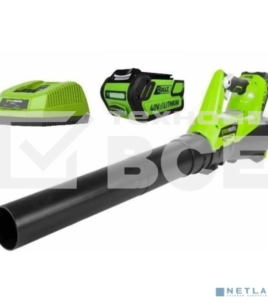 Воздуходувка аккумуляторная GreenWorks G40ABK4, 40V, с АКБ 4а*ч и ЗУ (2400807UB)