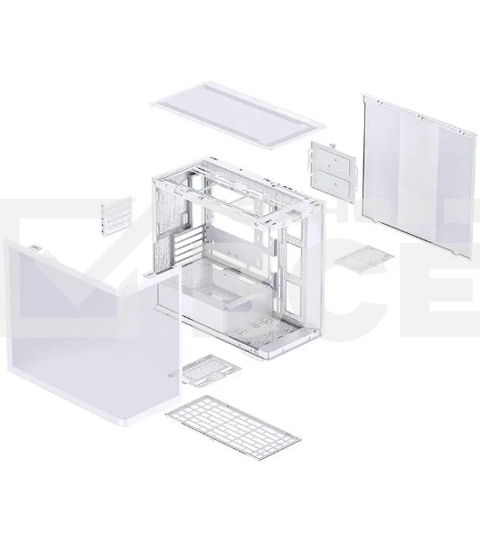 Корпус без блока питания JONSBO D300, Mini-Tower, TG, no fan, 2xUSB-A 3.2 + 1xUSB-C 3.2, mATX, mITX White