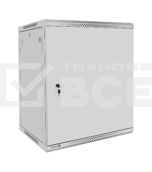 Шкаф телекоммуникационный 19' настенный 15U ExeGate EC-WM-15U.600.M.GREY (19”, 15U, 600x600x769mm (ШхГхВ), передняя дверь металл, съемные боковые панели, пыле- и влагозащита IP23, светло-серый RAL 7035)