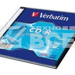 Диск CD-R Verbatim 700Mb 52x Slim case (1шт) (43347)