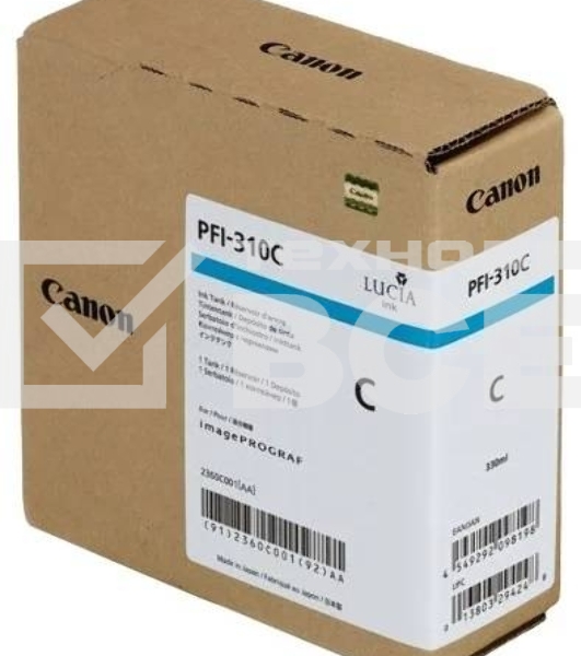Картридж струйный Canon PFI-310 C 2360C001 голубой (330 мл) для Canon TX-2000/TX-3000/TX-4000