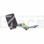 Выключатель (стеклоподъемника) клавишный 12V 20А (6с) (ON)-OFF-(ON) черный с подсветкой и проводом Rexant, фото 1