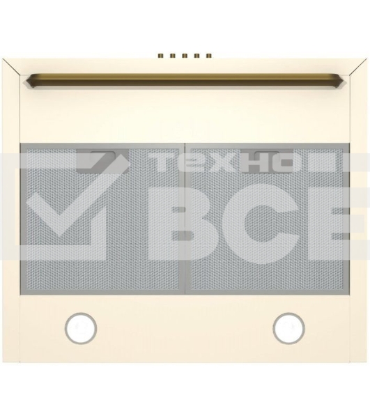 Вытяжка Gorenje WHC63CLI ширина 60 см, 650 м3/ч, Отвод воздуха и рециркуляция, цвет: слоновая кость