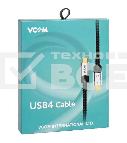 Кабель USB4 TCM--TCM, 5K@60Hz, 40GBps, PD 240W, 5A, VCOM, 1.2м